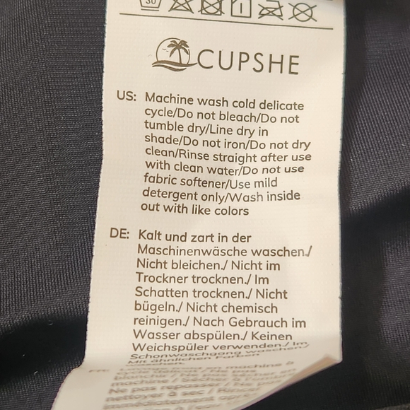 Tankini swimsuit S black floral tropical two piece swimwear beach summer top new - Picture 13 of 13